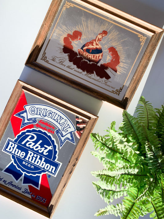 Vintage Beer Framed Mirror