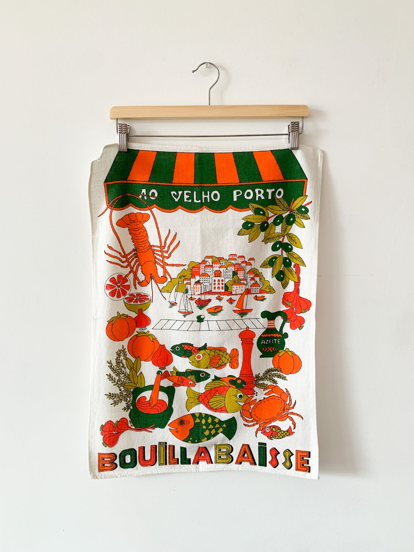 Vintage Brazilian Market Screen Print Tea Towel