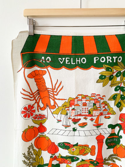 Vintage Brazilian Market Screen Print Tea Towel