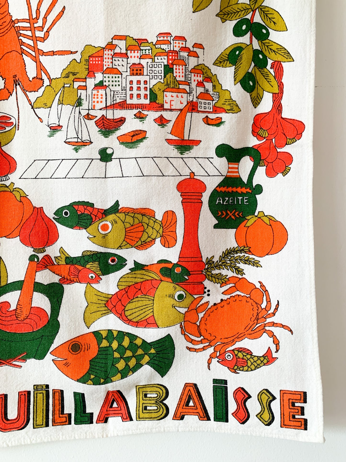 Vintage Brazilian Market Screen Print Tea Towel