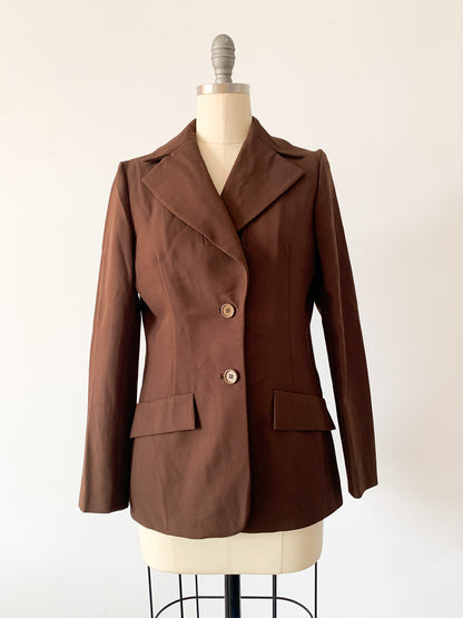 1970s Chocolate Brown Blazer