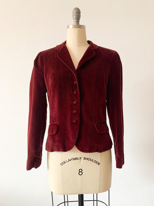 1960s Velvet Wine Jacket