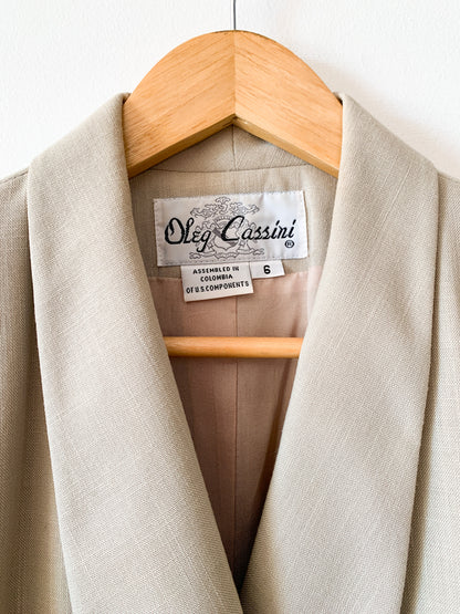 1980s Oleg Cassini Tan Blazer