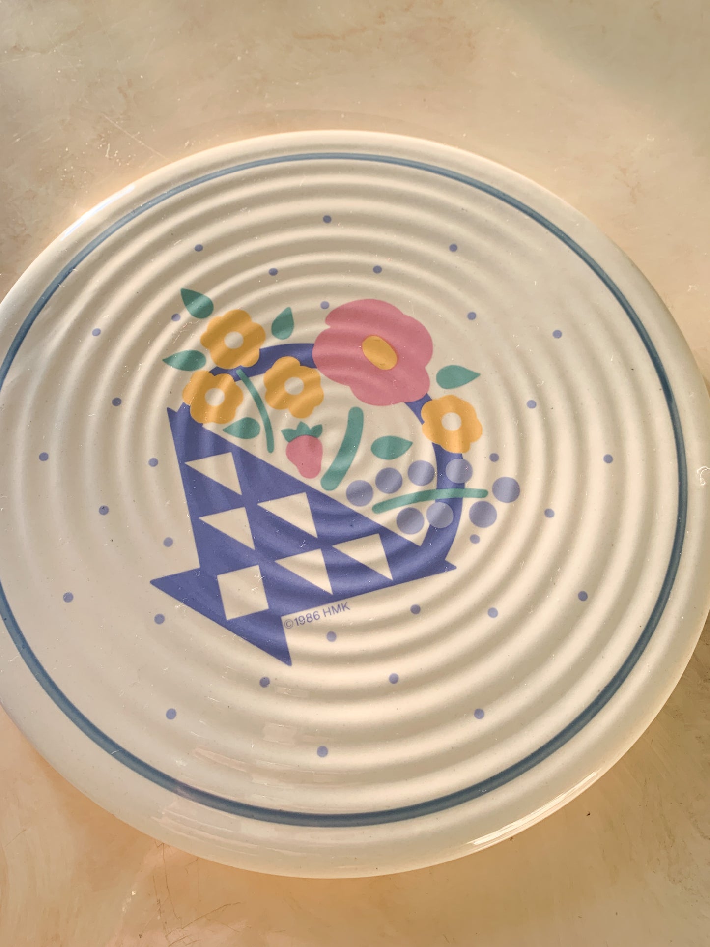 80s Ceramic Floral Trivet