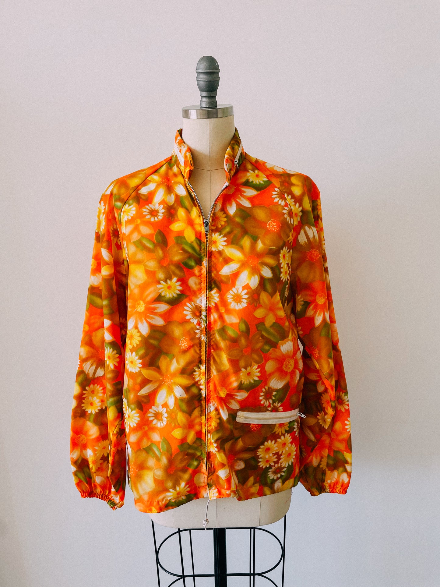 1970s Floral Print Windbreaker