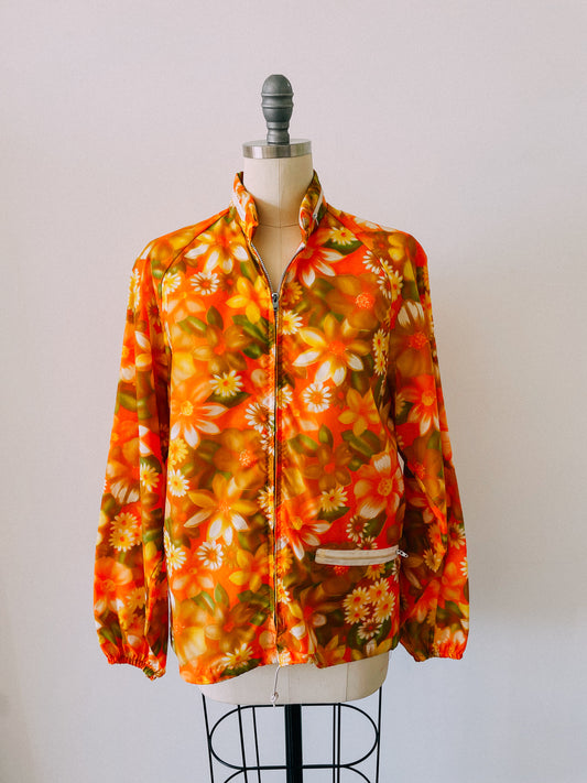 1970s Floral Print Windbreaker