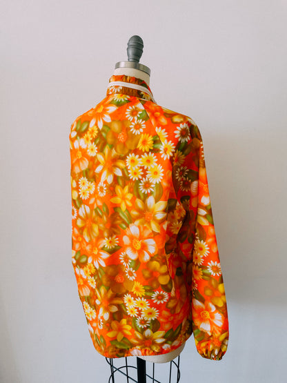 1970s Floral Print Windbreaker