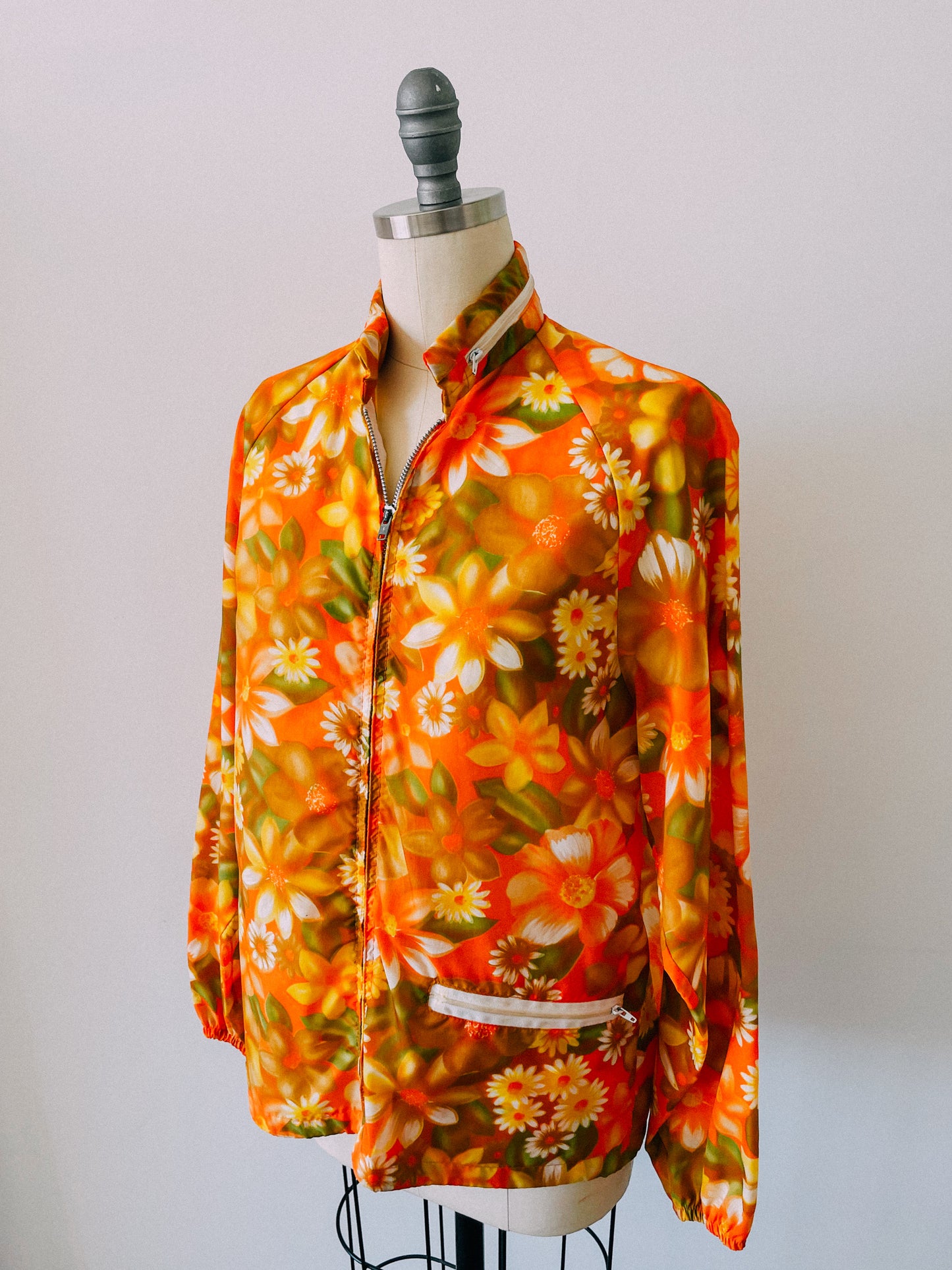 1970s Floral Print Windbreaker