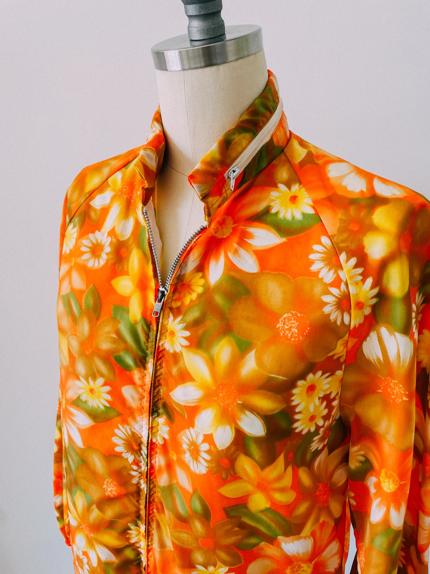 1970s Floral Print Windbreaker