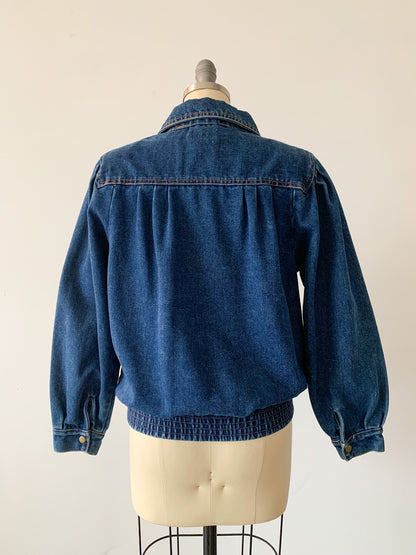 Dark wash Denim Bomber Jacket