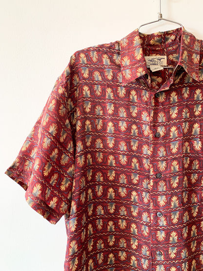 90s Chiamare Silk Pattern Top