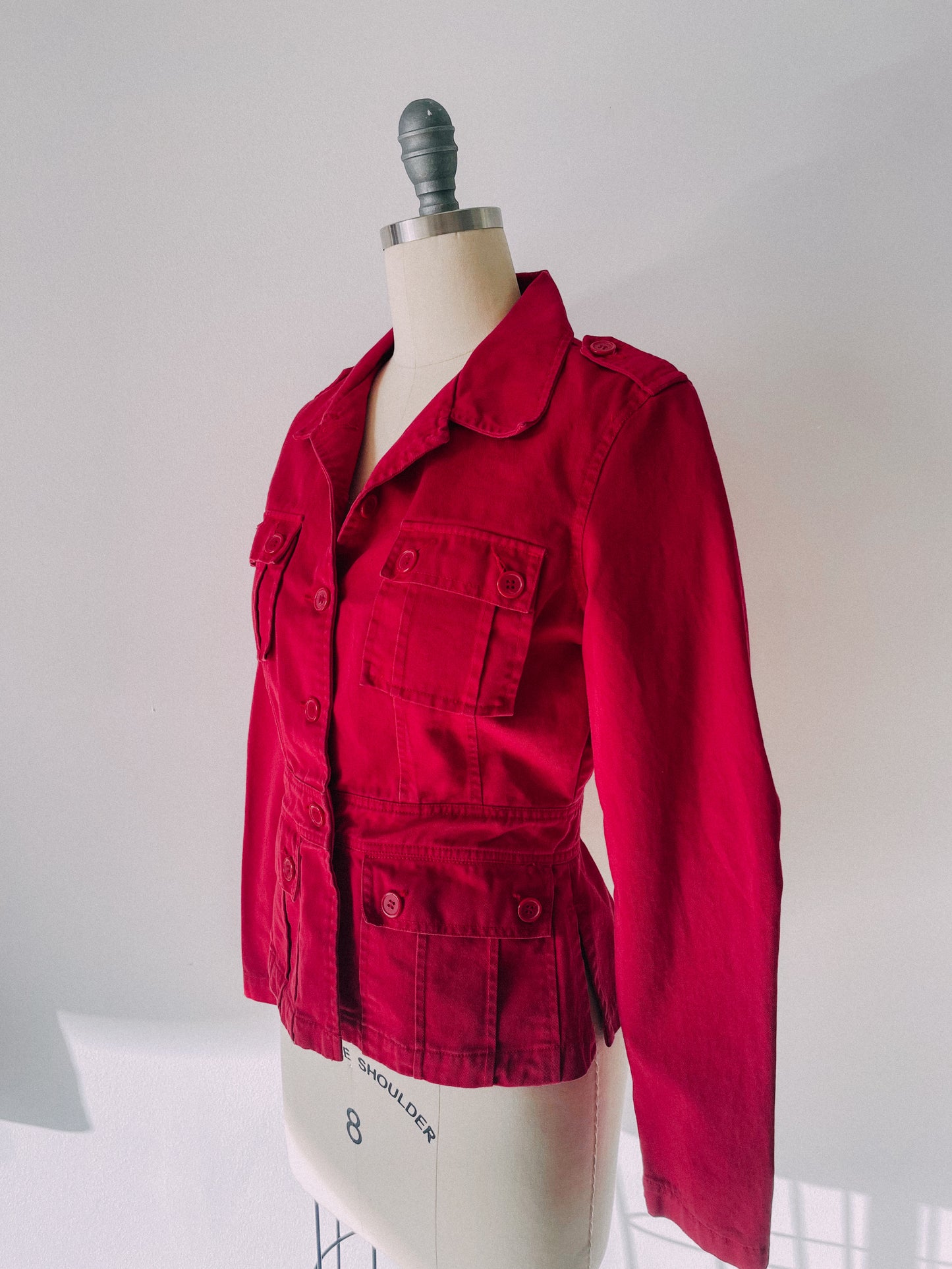 1990s Red Safari Jacket