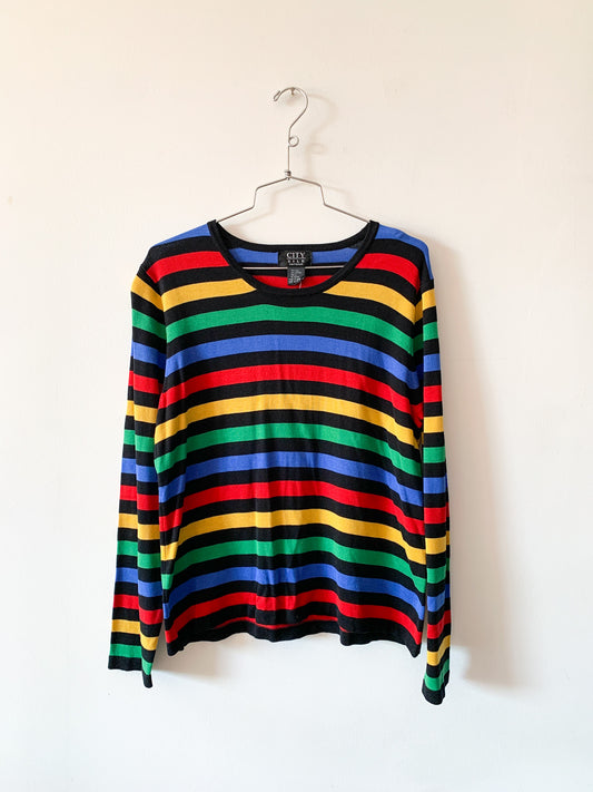 City Silk Rainbow Knit Top