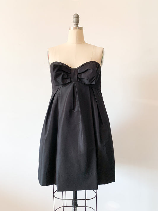 1980s Jill Stuarts Black Bow Dress