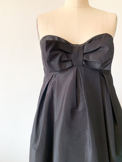 1980s Jill Stuarts Black Bow Dress