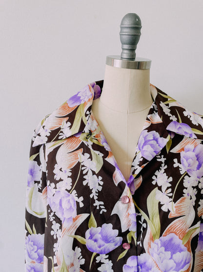 1970s Spring Florals Button-Up Shirt