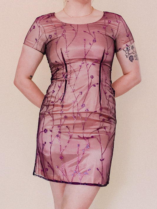 1990s Taurus Pink Mini Dress