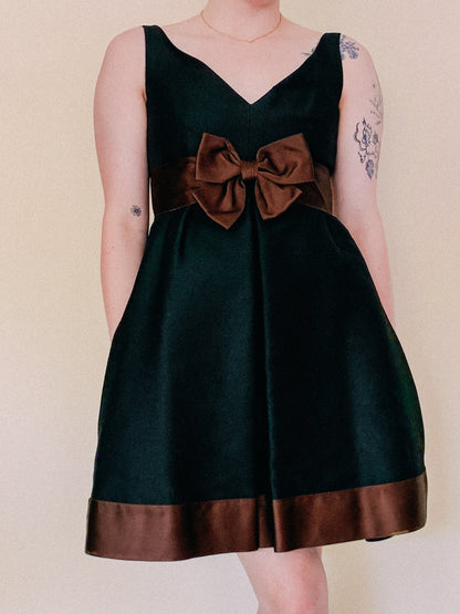 1960s Black & Brown Cocktail Dress