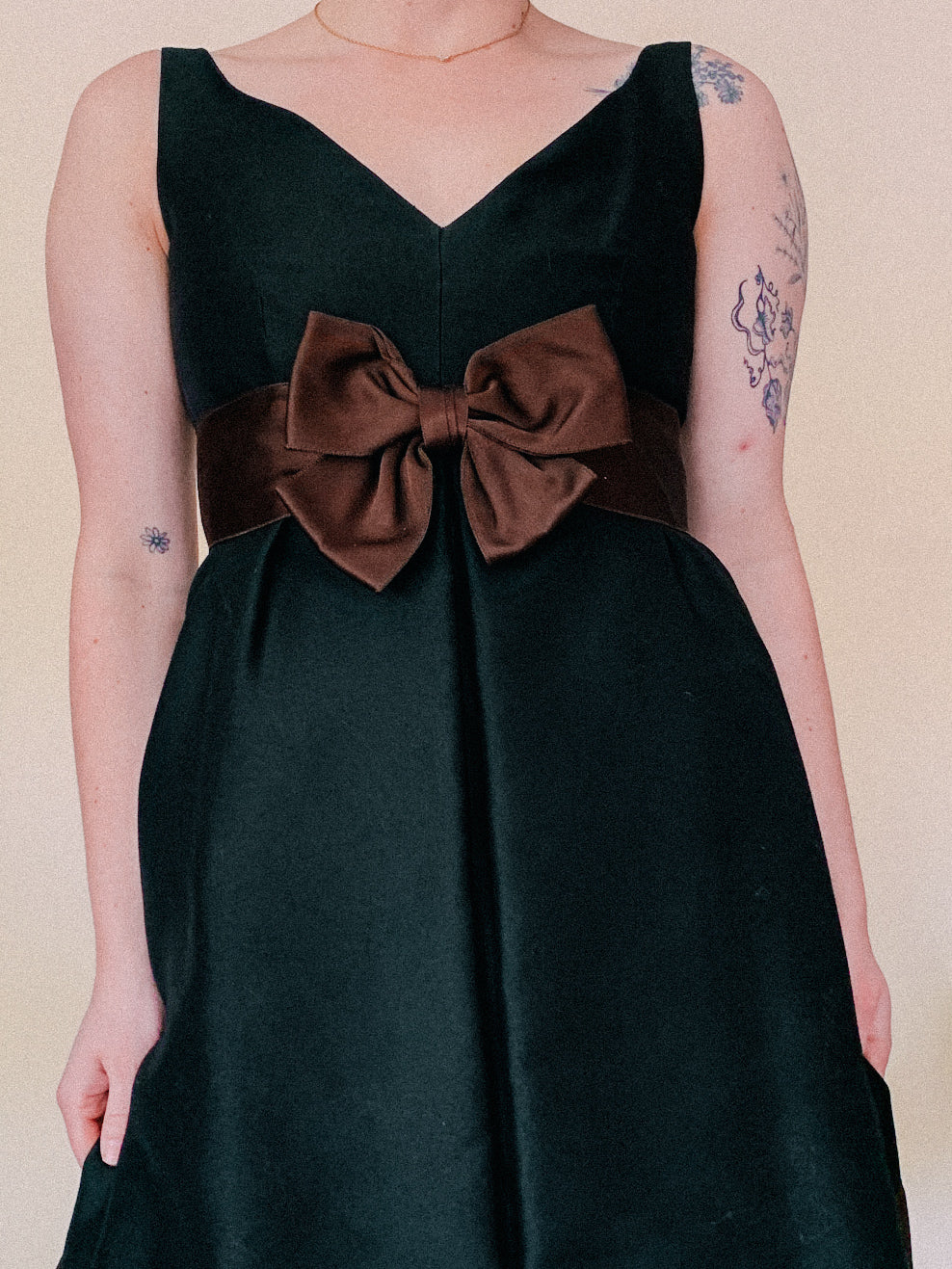 1960s Black & Brown Cocktail Dress