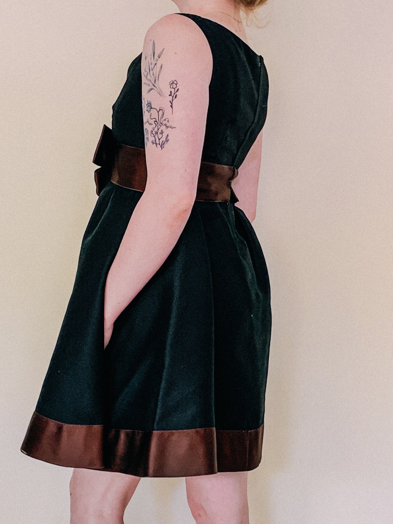 1960s Black & Brown Cocktail Dress