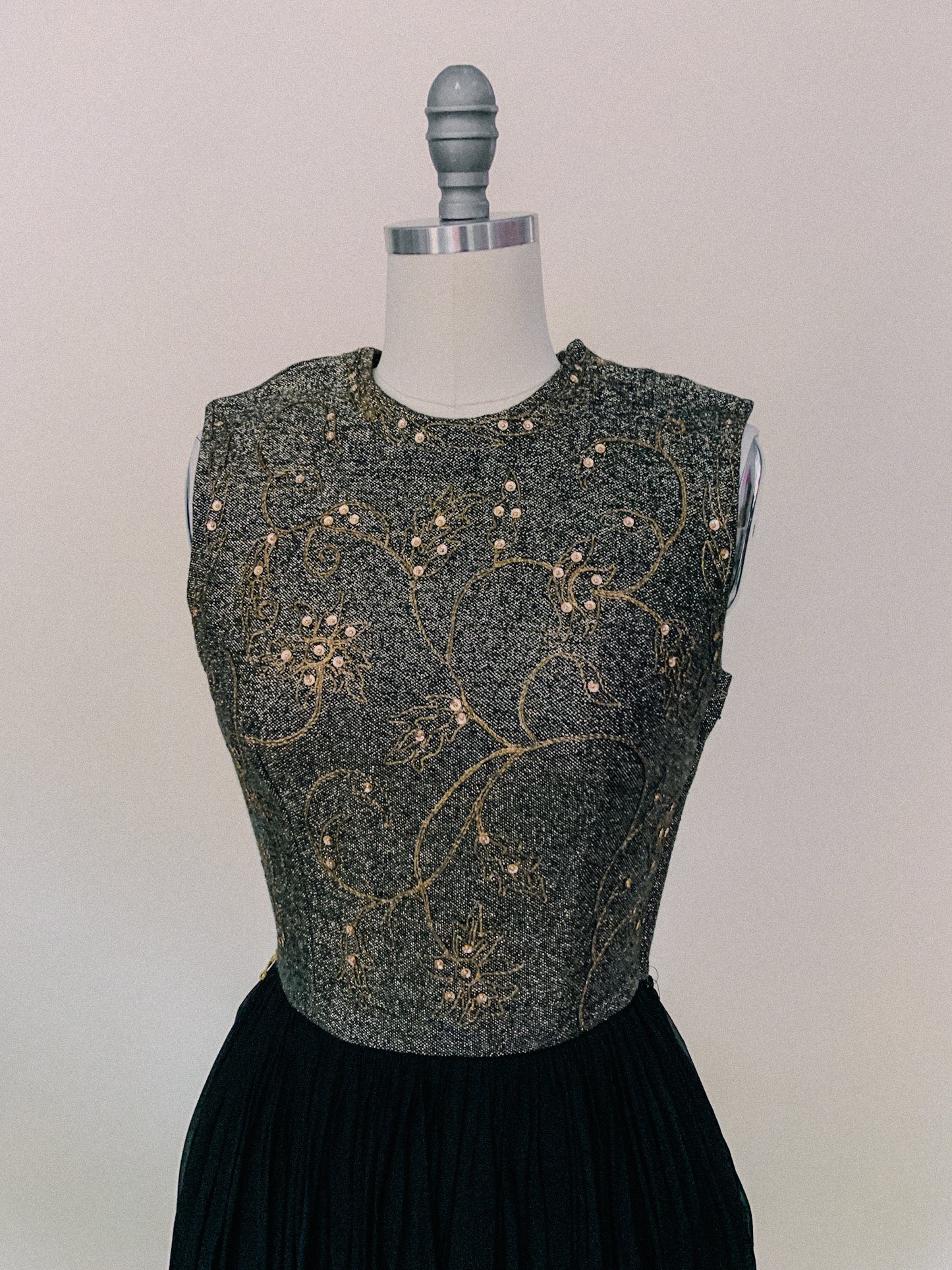 1960s Sequin Silk Cocktail Dress