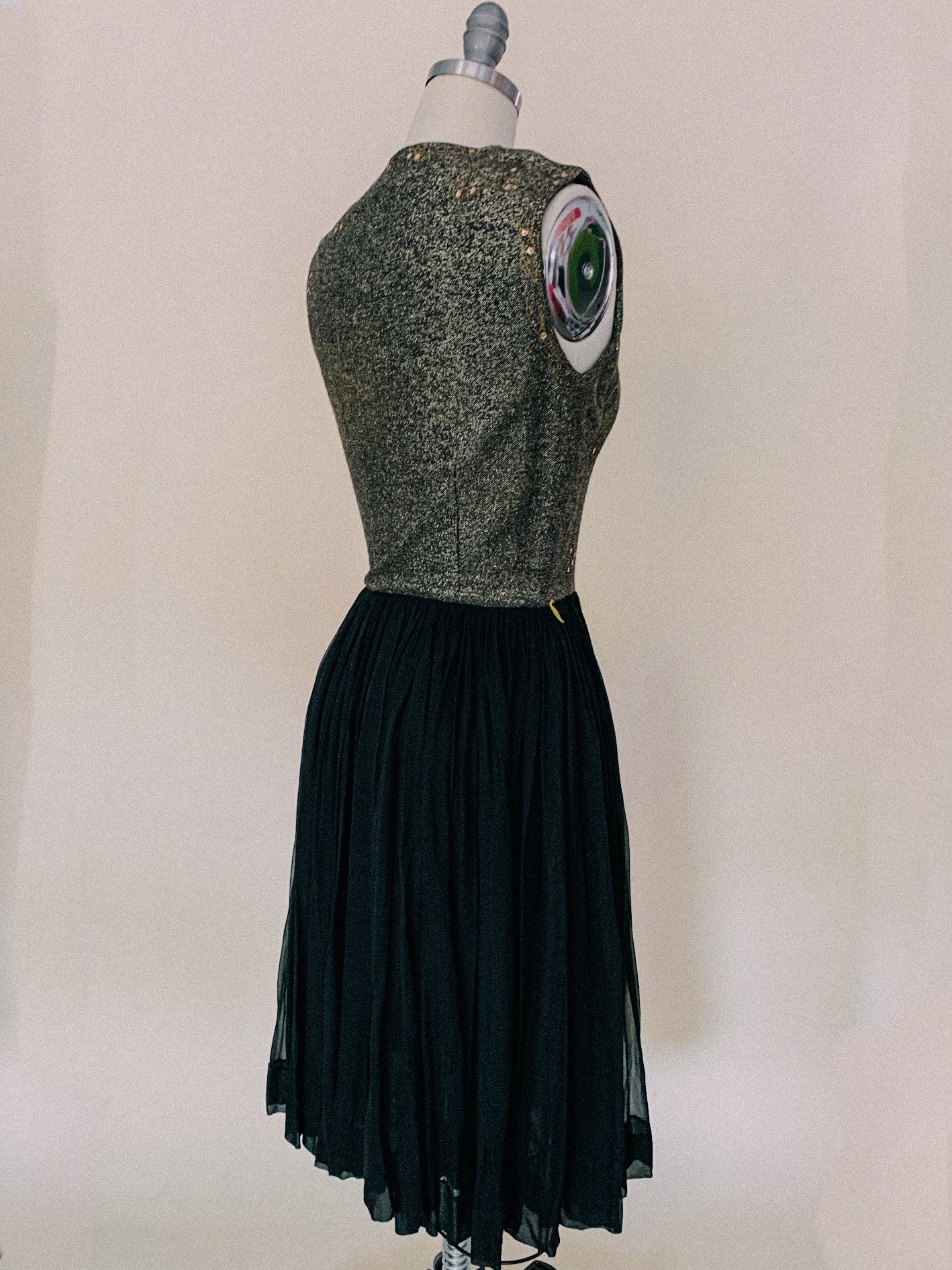 1960s Sequin Silk Cocktail Dress