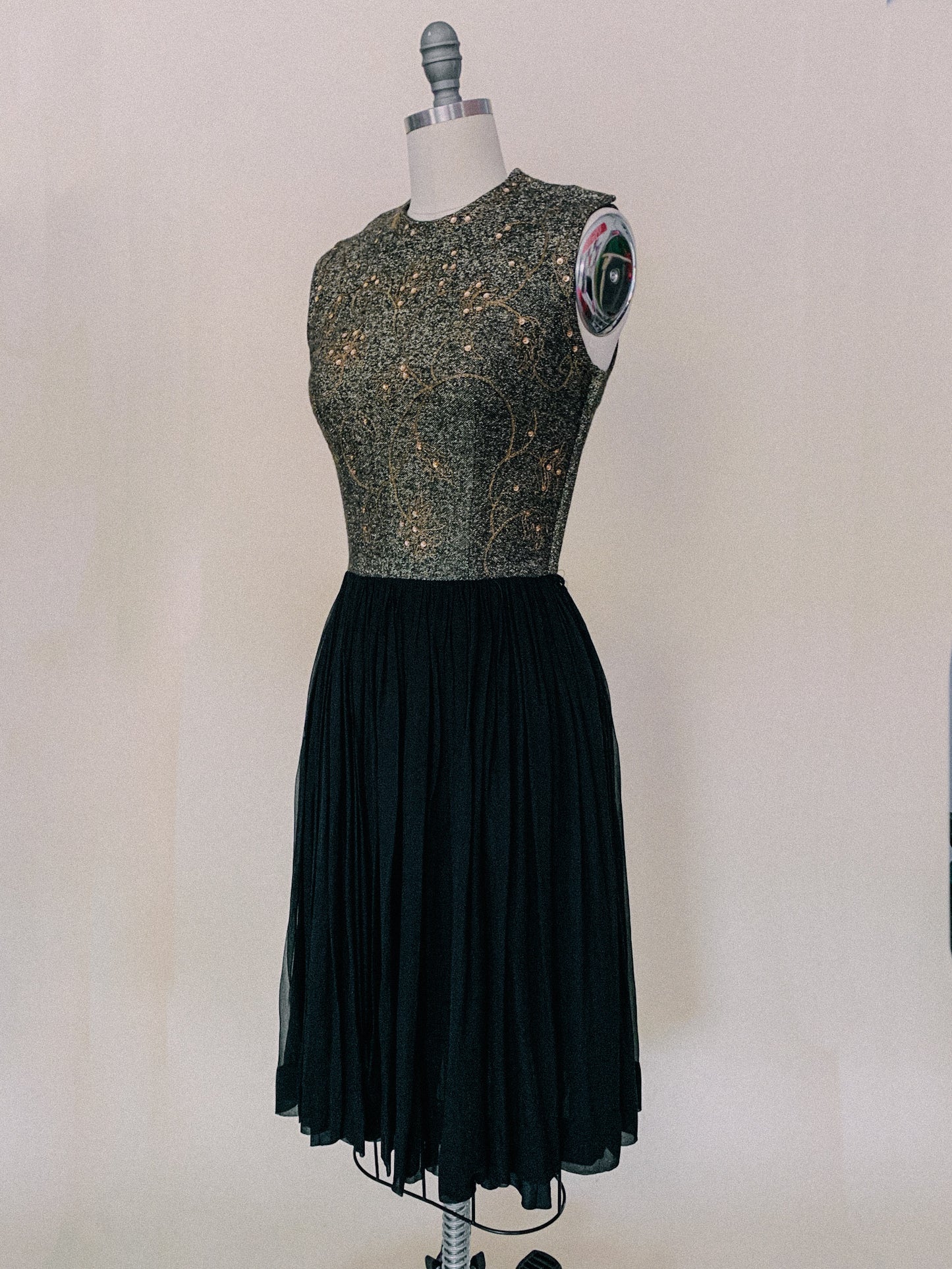 1960s Sequin Silk Cocktail Dress