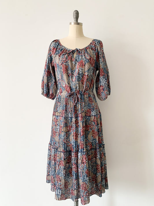 Feathered Paisley Prairie Dress