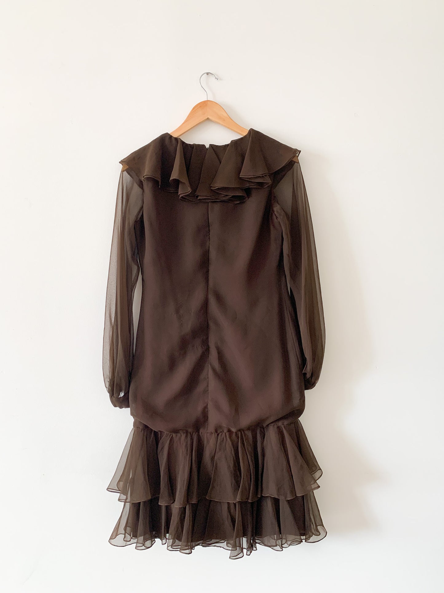 Burdine Brown Ruffled Dress