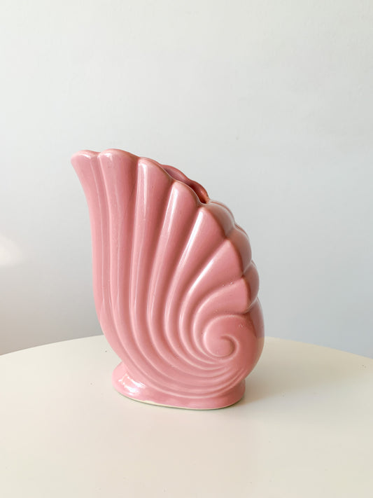 Vintage Pink Cornucopia Vase