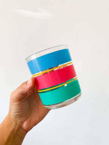 Vintage Striped Acrylic Tumblers, set of 4.