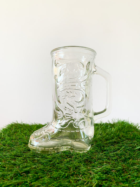 Glass Cowboy Boot Mug