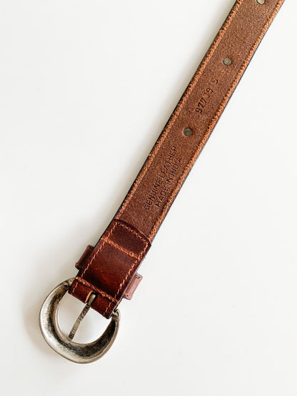 Leather Brass Heart Belt