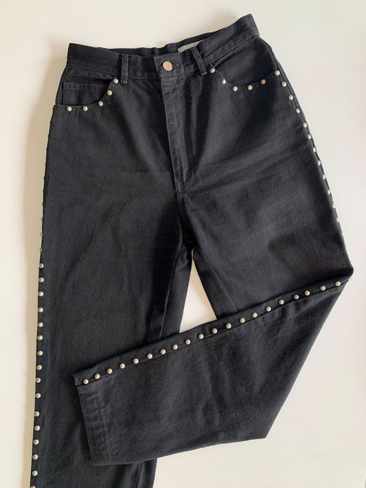 Black Studded High Waisted Jeans