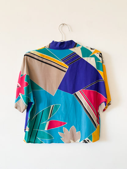 Notebook Color Block Silk Top