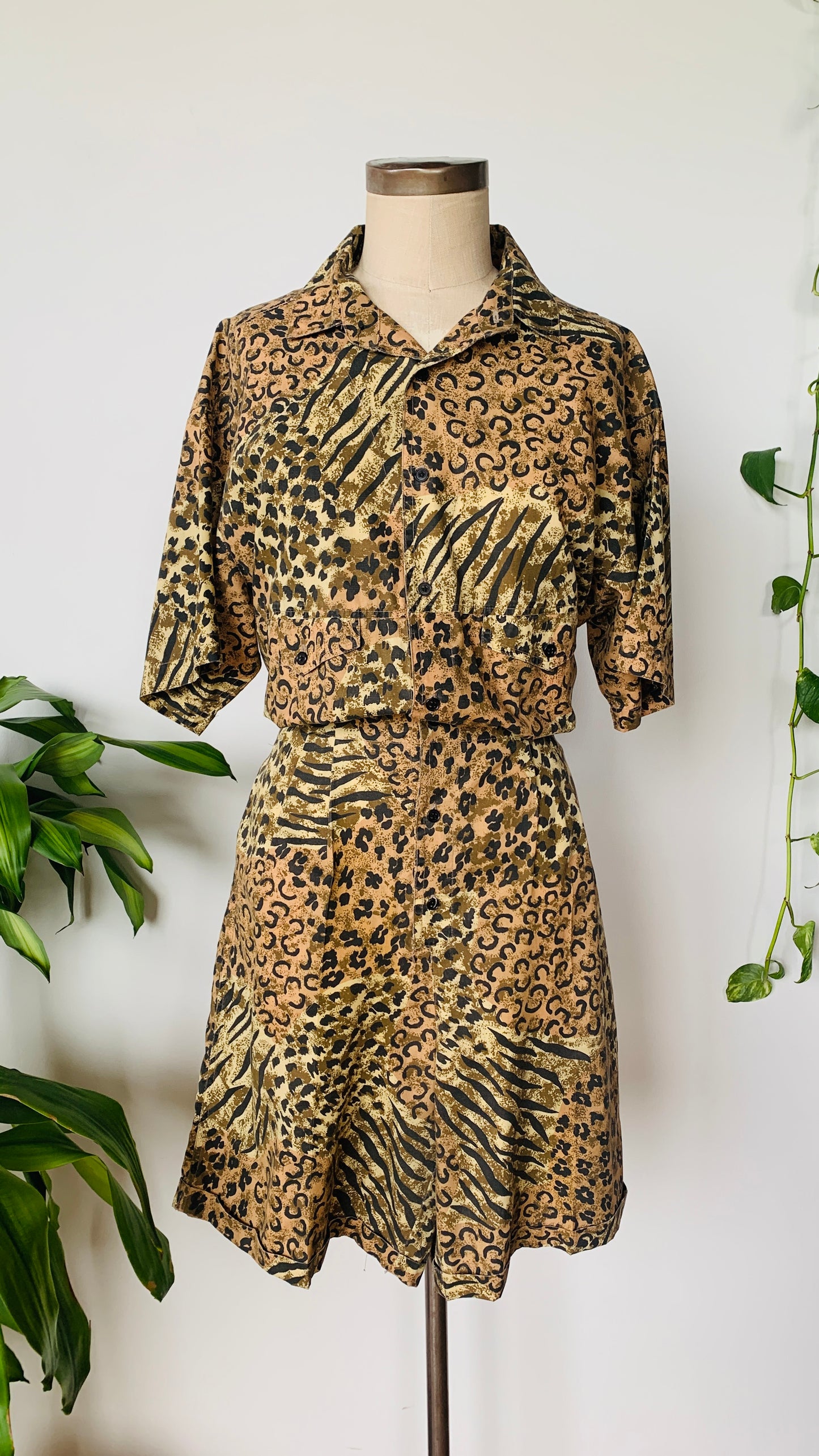 80s Gloriana Leopard Romper