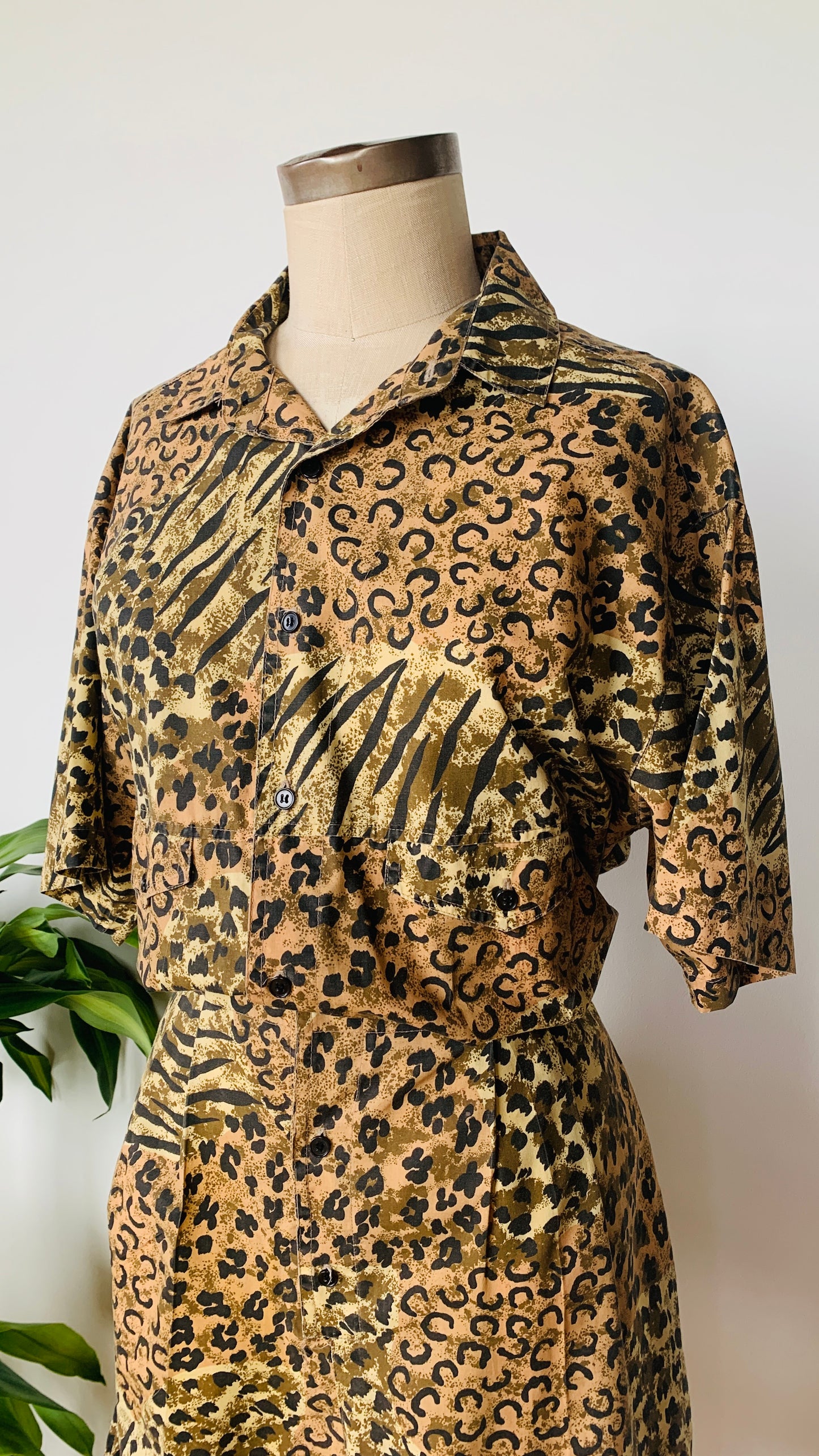 80s Gloriana Leopard Romper