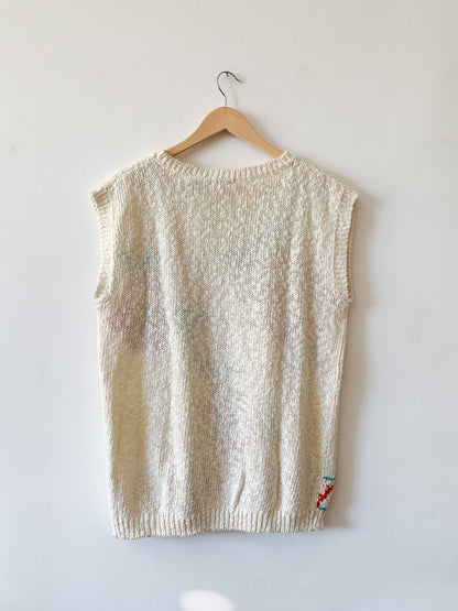 80s Three Roses Sweater Top