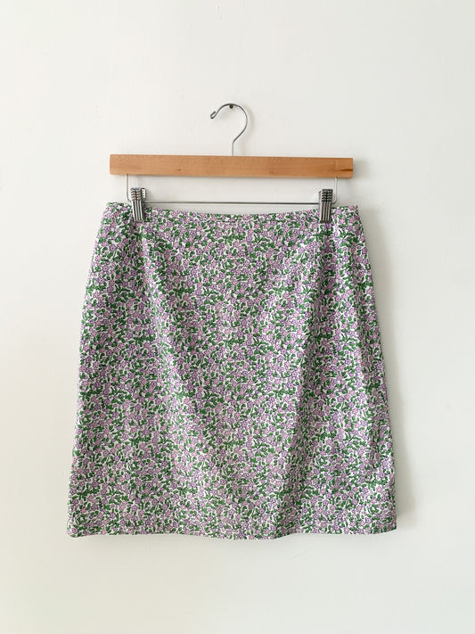 Casual Pink + Purple Floral Skirt