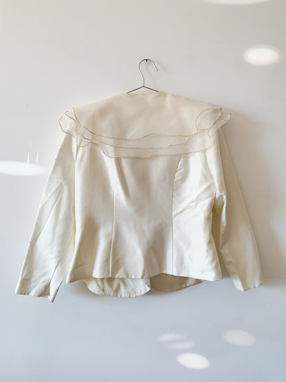 80s Ruffled Chiffon Party Top