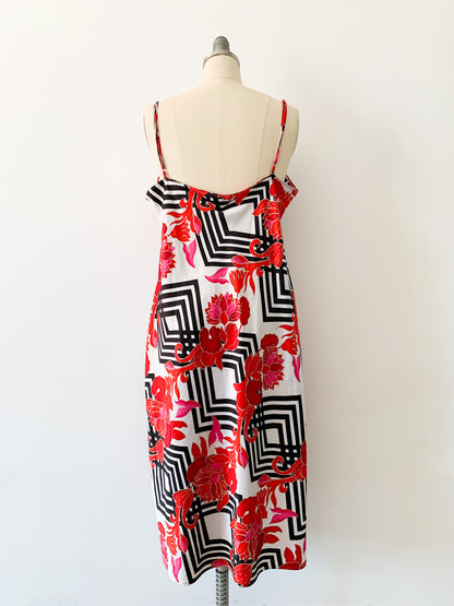 Geometric Floral Slip Dress