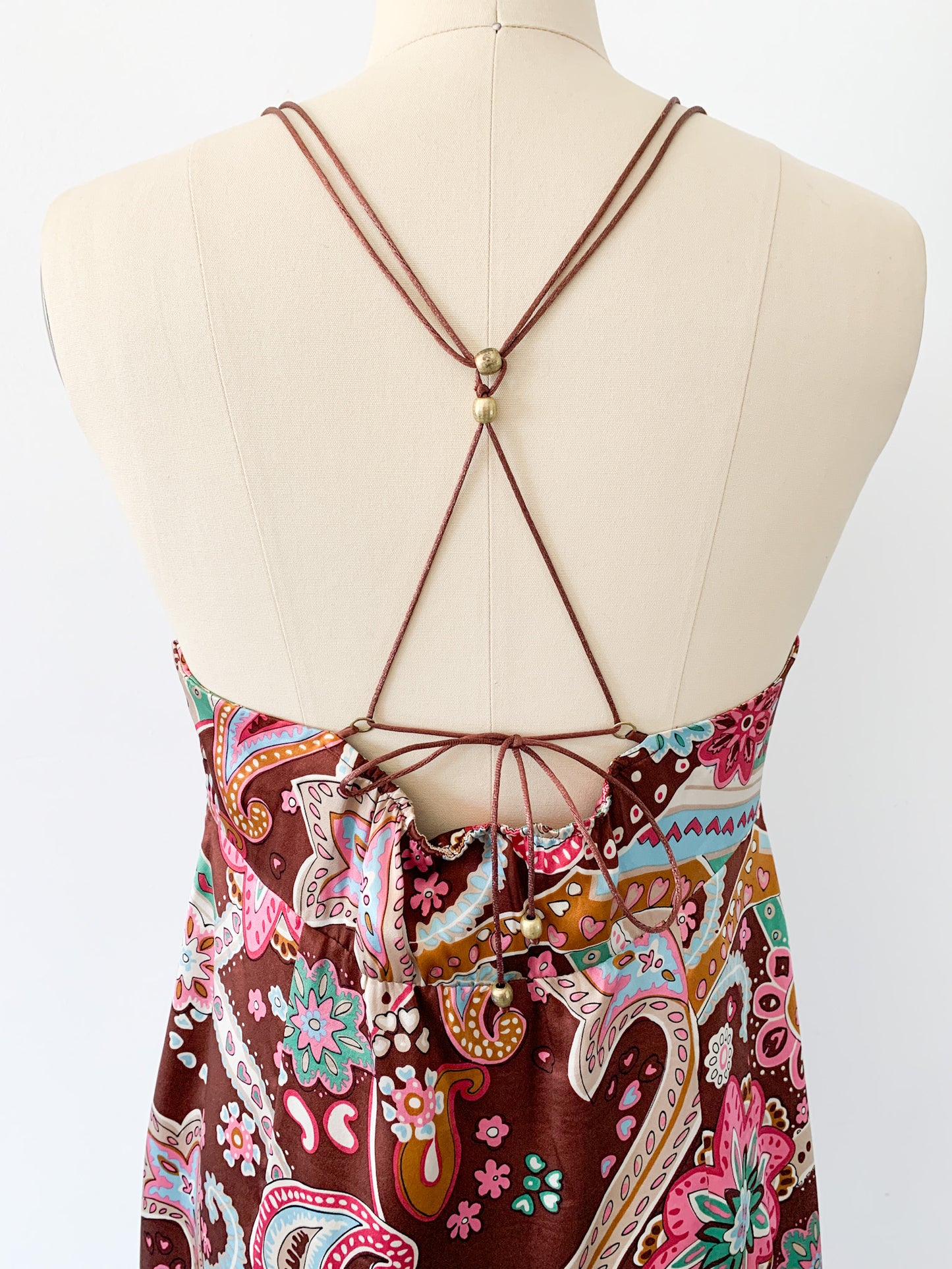 Paisley Floral High-Low Silk Dress