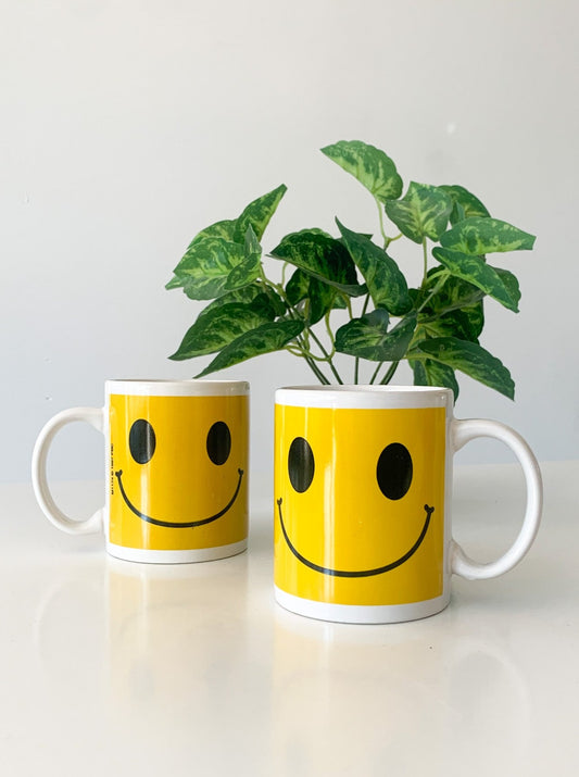 c.1997 Smiley Mugs, set of 2.
