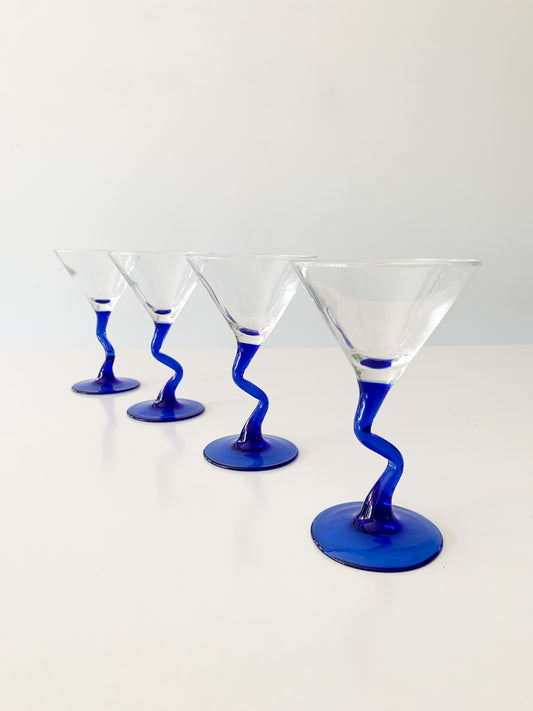 Azul Zig-Zig Mini Martini Glasses, set of 4.