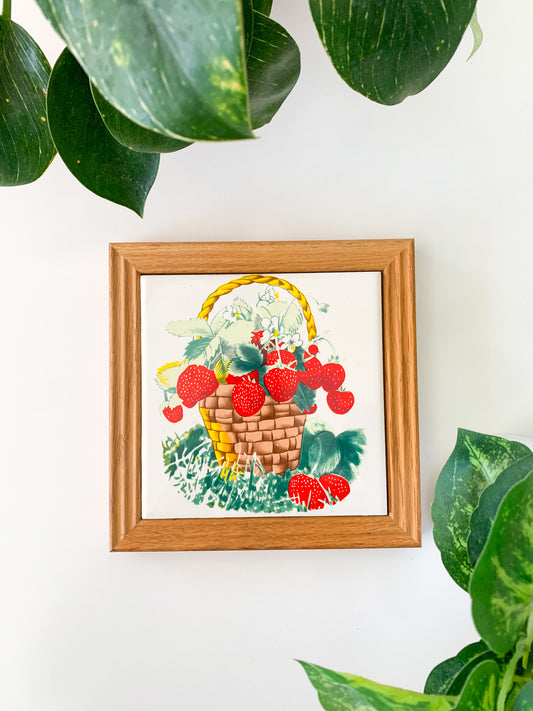 Strawberry Framed Tile