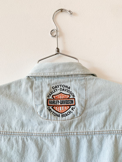 Y2k Harley Denim Vest Top