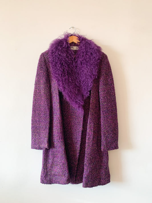 Madeline Purple Tweed Diva Coat