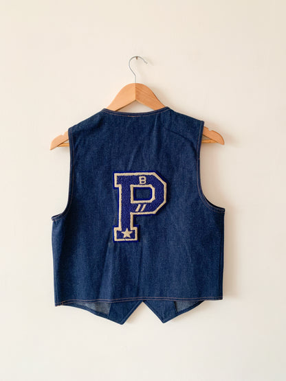 Vintage Perfect Attendance Denim Vest