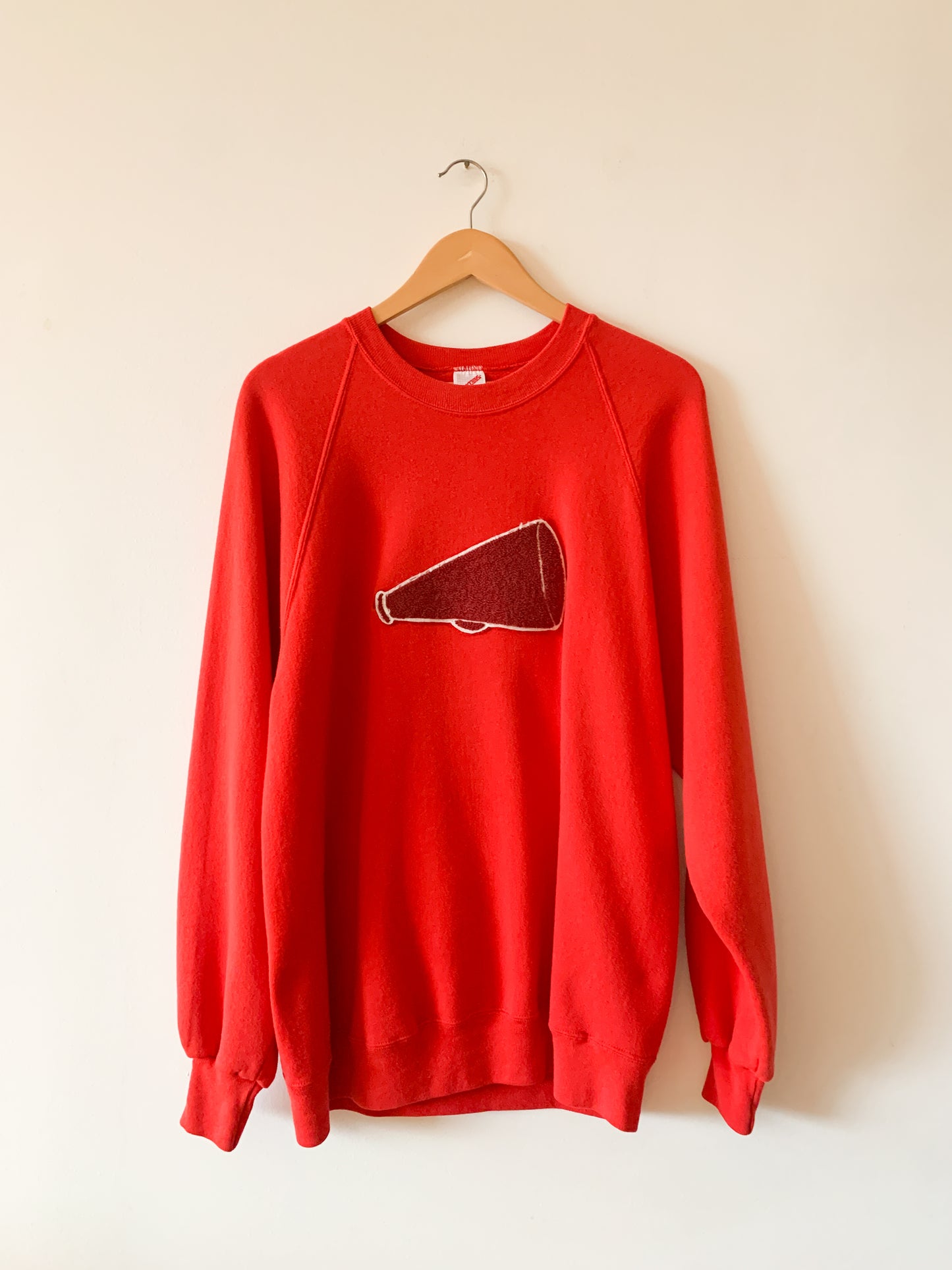 Red Chenille Megaphone Patch Sweatshirt