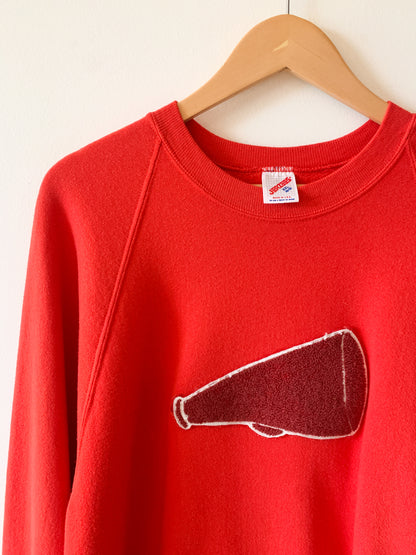 Red Chenille Megaphone Patch Sweatshirt